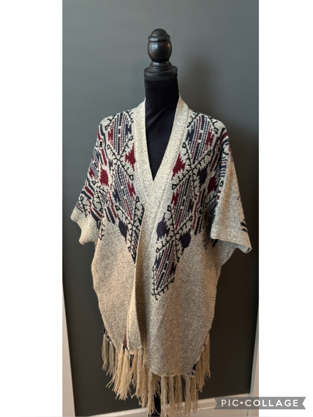Argyle Knit Ruana